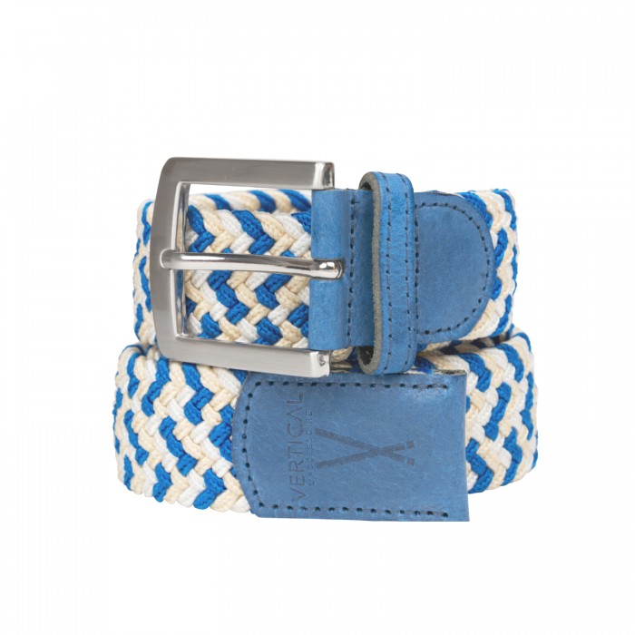 vertical l’accessoire Ceinture tressée bleu beige blanc H/F