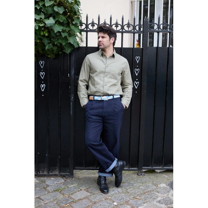 Vertical L’accessoire Ceinture Tressée Bleu Blanc Beige H/F