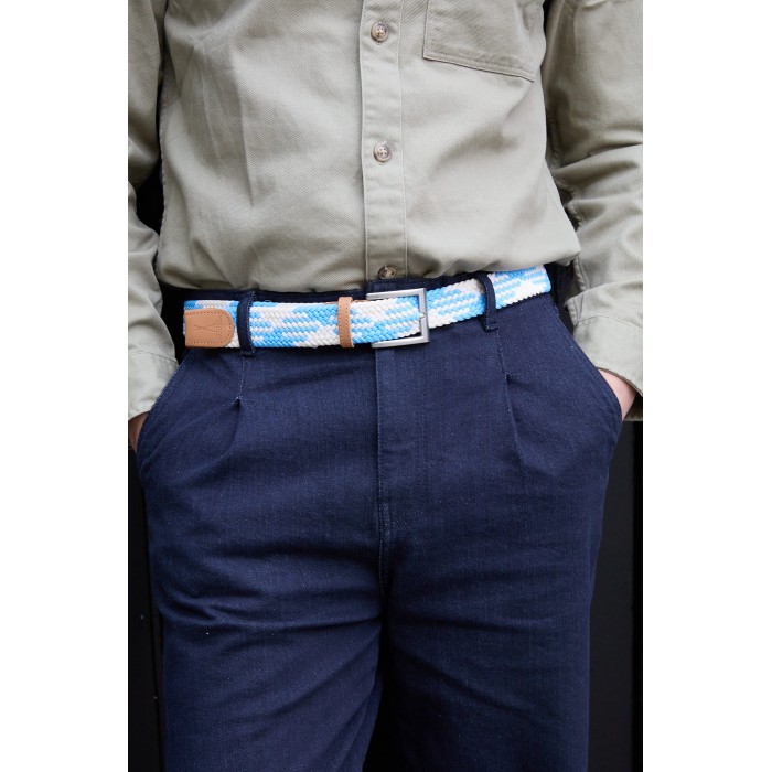 Vertical L’accessoire Ceinture Tressée Bleu Blanc Beige H/F
