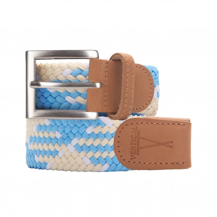 vertical l’accessoire Ceinture tressée Bleu blanc beige H/F