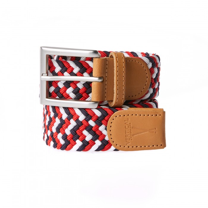 vertical l’accessoire Ceinture tressée bleu blanc rouge