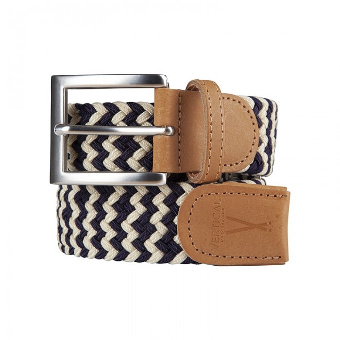 vertical l’accessoire Ceinture tressée bleu marine beige