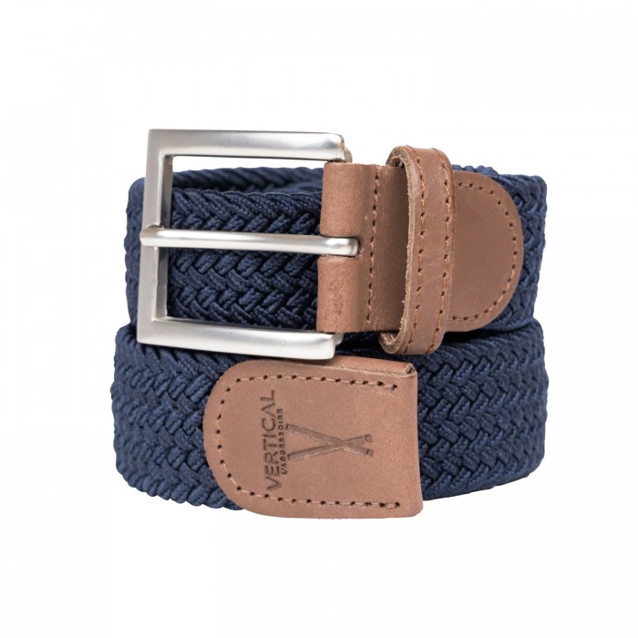 vertical l’accessoire Ceinture tressée bleu marine H/F