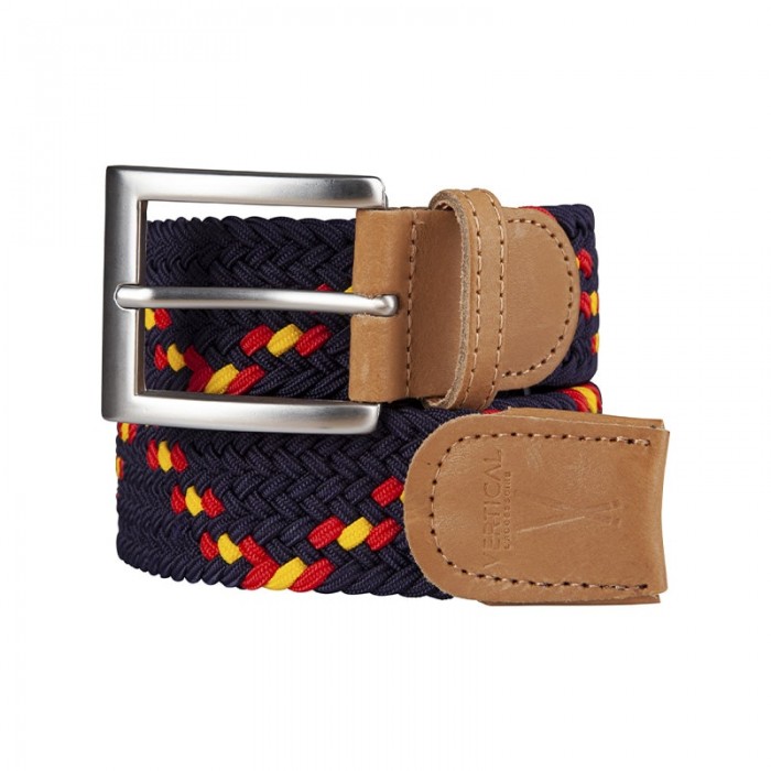vertical l’accessoire Ceinture tressée bleu orange jaune
