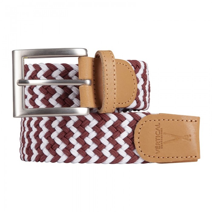 vertical l’accessoire Ceinture tressée bordeaux blanc