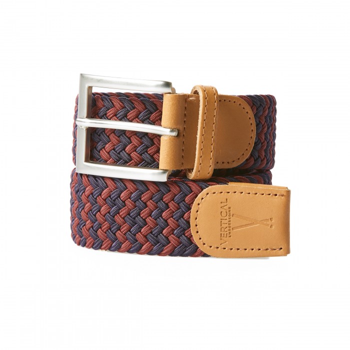 vertical l’accessoire Ceinture tressée bordeaux bleu marine