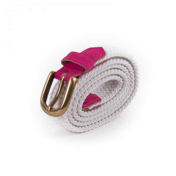 vertical l’accessoire Ceinture tressée fine blanc rose
