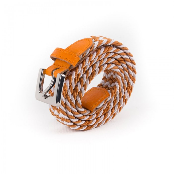 vertical l’accessoire Ceinture tressée fine orange blanc