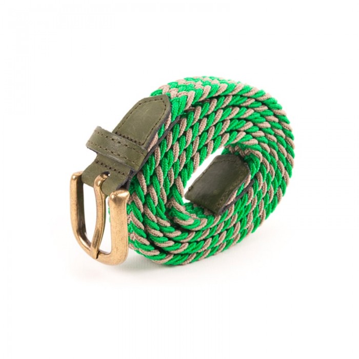 vertical l’accessoire Ceinture tressée fine vert marron