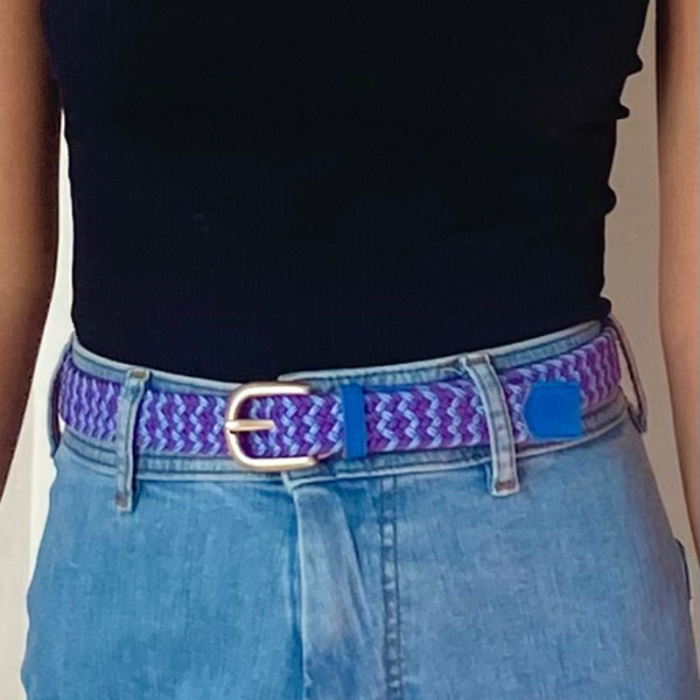 Vertical L’accessoire Ceinture Tressée Fine Violet Bleu