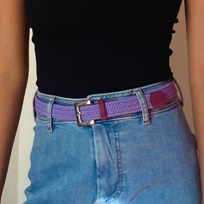 Vertical L’accessoire Ceinture Tressée Fine Violet Bordeaux