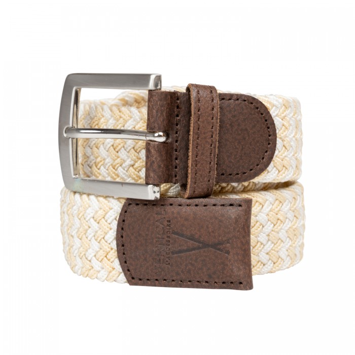 vertical l’accessoire Ceinture tressée jaune blanc H/F