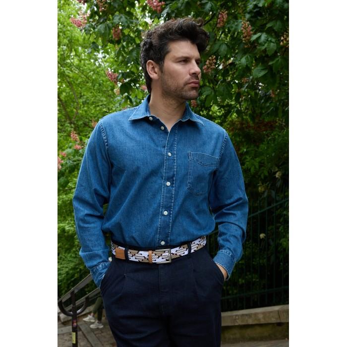 Vertical L’accessoire Ceinture Tressée Noir Beige Blanc H/F