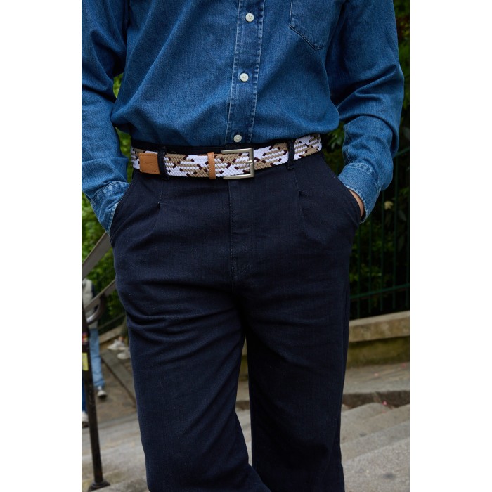 Vertical L’accessoire Ceinture Tressée Noir Beige Blanc H/F