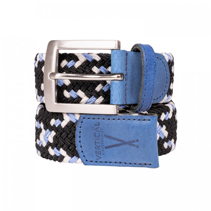 vertical l’accessoire Ceinture tressée noir blanc bleu H/F