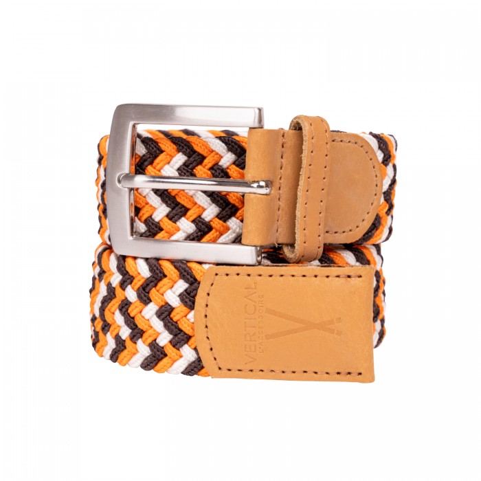 vertical l’accessoire Ceinture tressée orange blanc marron H/F
