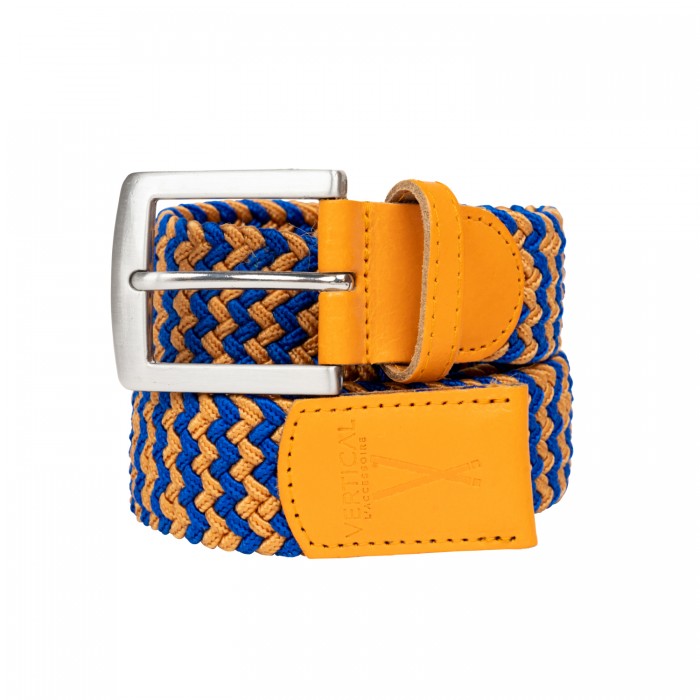 vertical l’accessoire Ceinture tressée orange bleu H/F