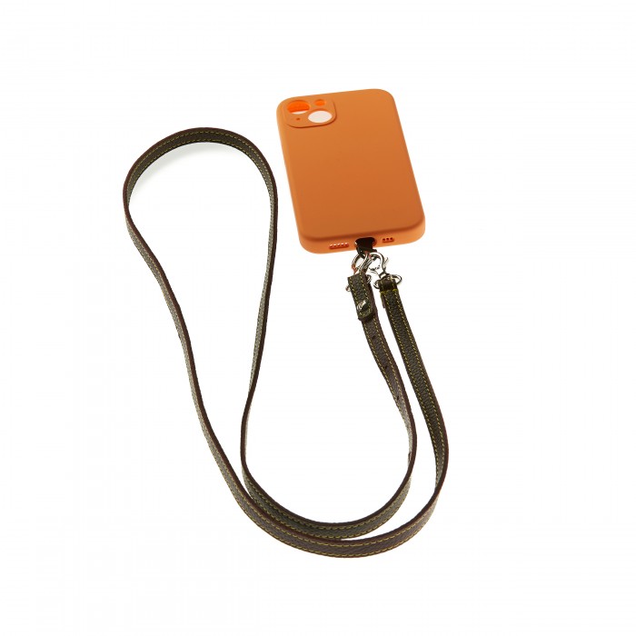 vertical l’accessoire Lanière de téléphone cuir Bordeaux Marron