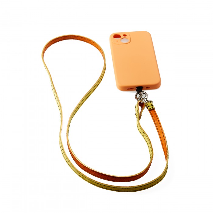 vertical l’accessoire Lanière de téléphone cuir Mandarine Lemon
