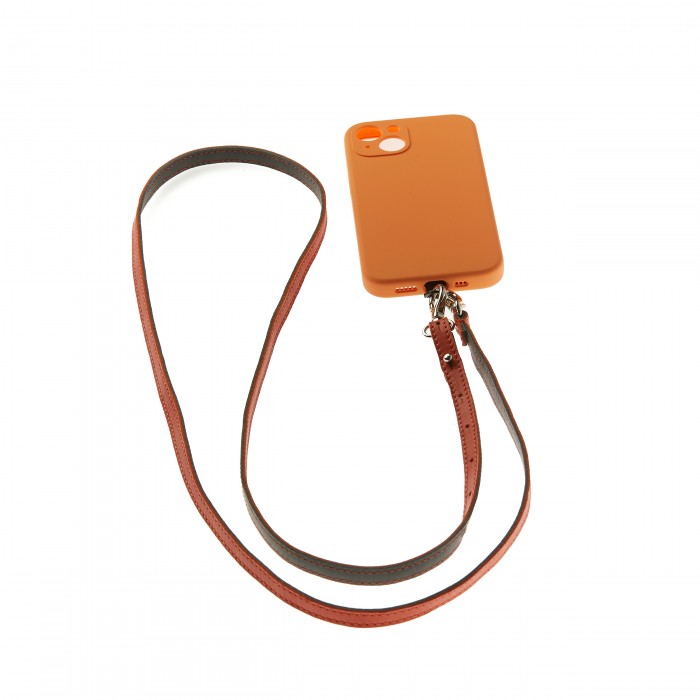 vertical l’accessoire Lanière de téléphone cuir Schist Orange vif