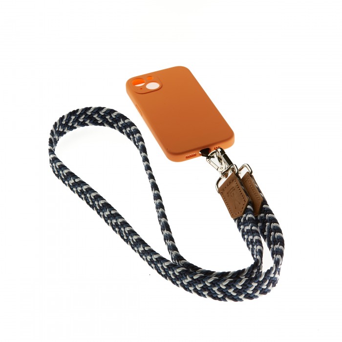 vertical l’accessoire Lanière de téléphone tressée Bleu clair et Bleu foncé