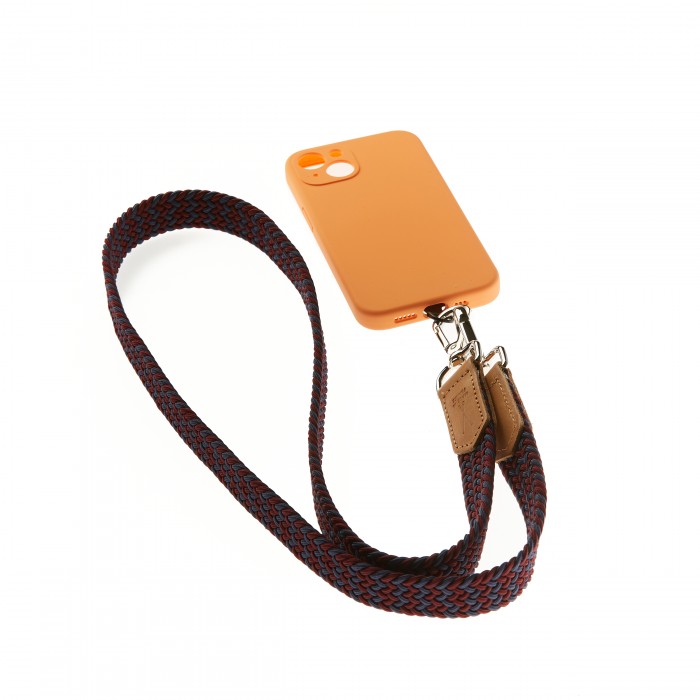 vertical l’accessoire Lanière de téléphone tressée Bordeaux Bleu marine