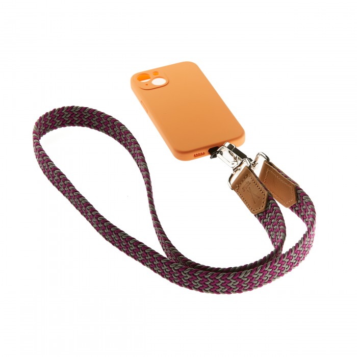 vertical l’accessoire Lanière de téléphone tressée Gris foncé Prune