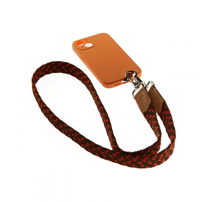vertical l’accessoire Lanière de téléphone tressée Orange Marron