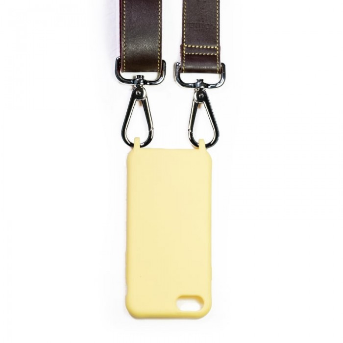 Vertical L’accessoire Lanière Premium De Téléphone Bordeaux Marron