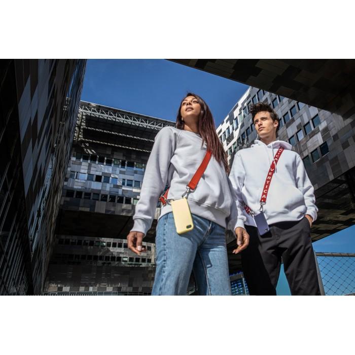 Vertical L’accessoire Lanière Premium De Téléphone Noir Orange Vif