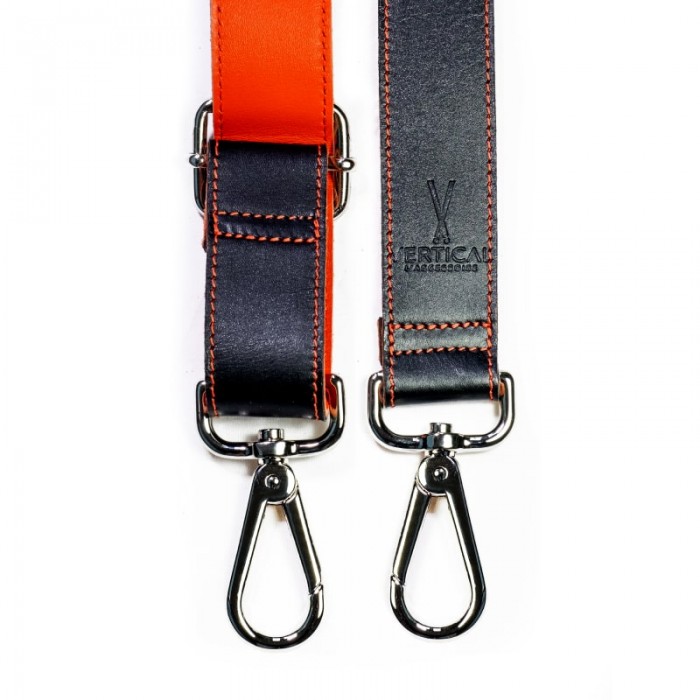 vertical l’accessoire Lanière premium de téléphone orange noir