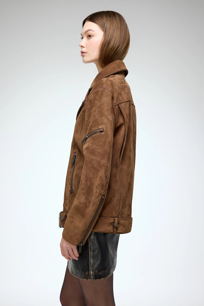 Vespucci By Vsp Ada - Veste En Cuir Marron