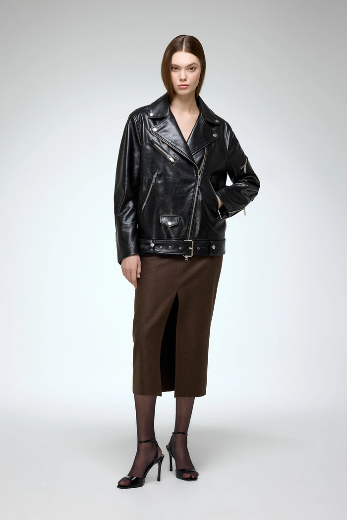 Vespucci By Vsp Ada - Veste En Cuir Noir