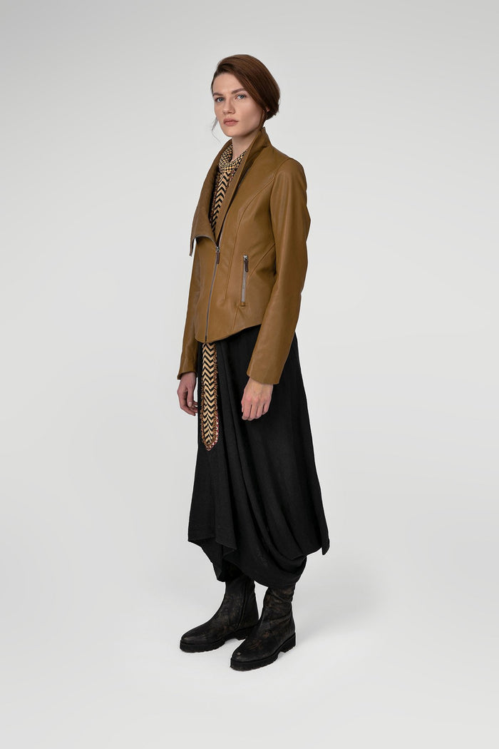 Vespucci By Vsp Alba - Veste En Cuir Camel