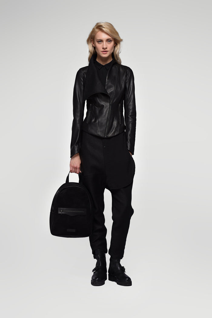 Vespucci By Vsp Alba - Veste En Cuir Noire