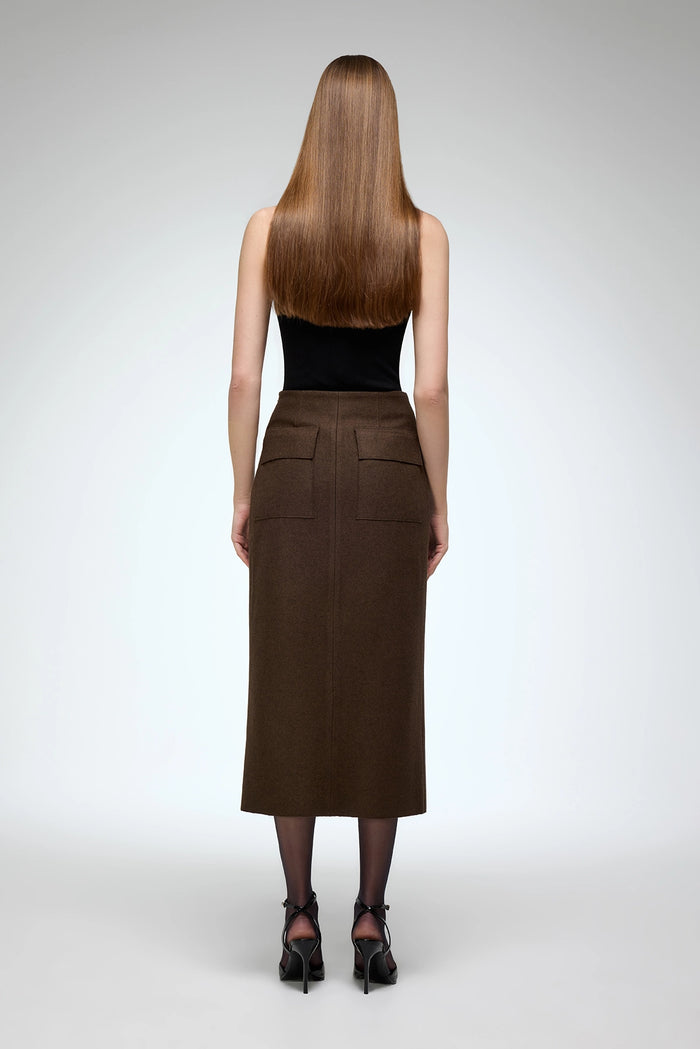 Vespucci By Vsp Alicia - Jupe En Laine Marron