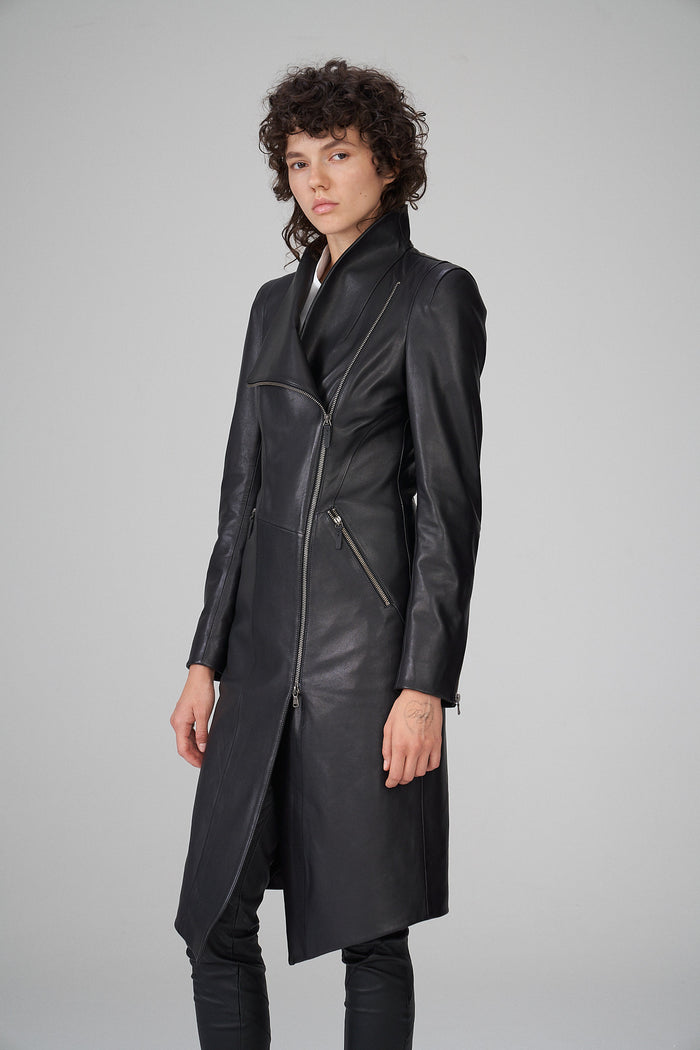 Vespucci By Vsp Alyson - Manteau En Cuir Noir