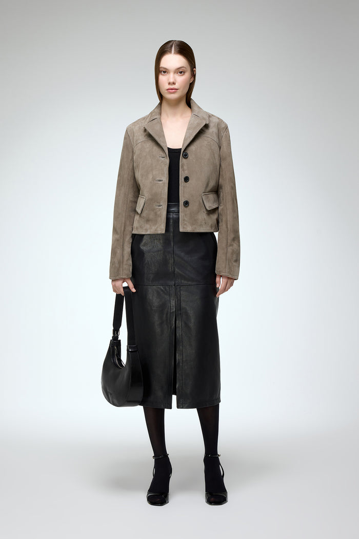 Vespucci By Vsp Amara - Veste En Cuir Gris