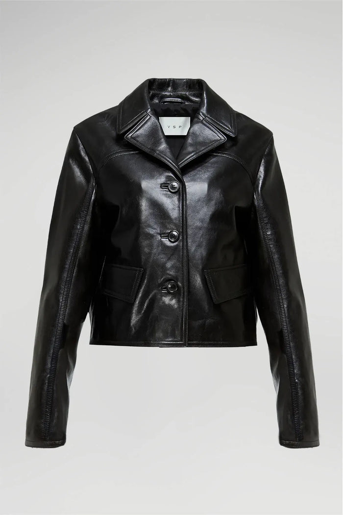 Vespucci By Vsp Amara - Veste En Cuir Noir