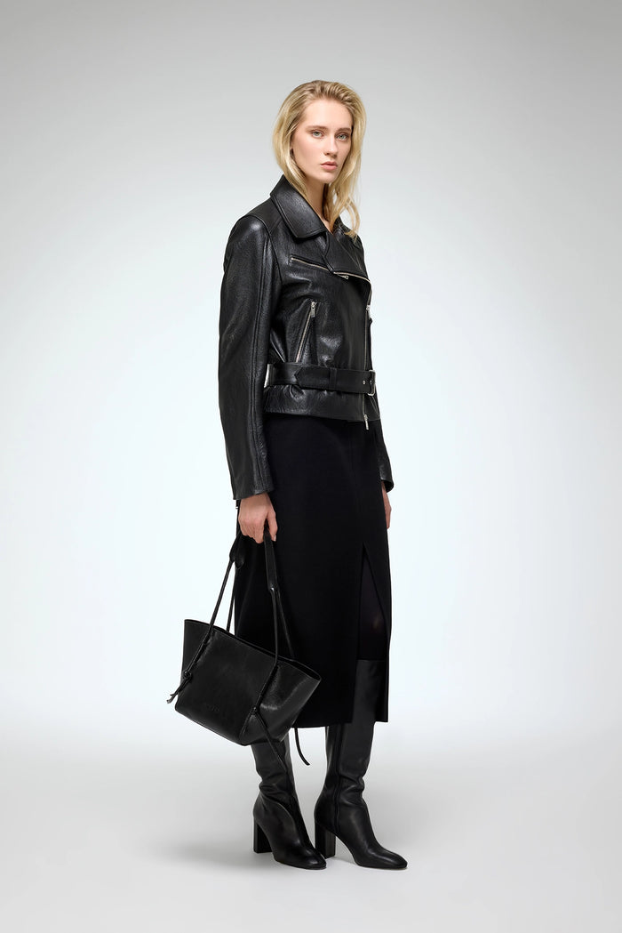 Vespucci By Vsp Amelia - Veste En Cuir Noir