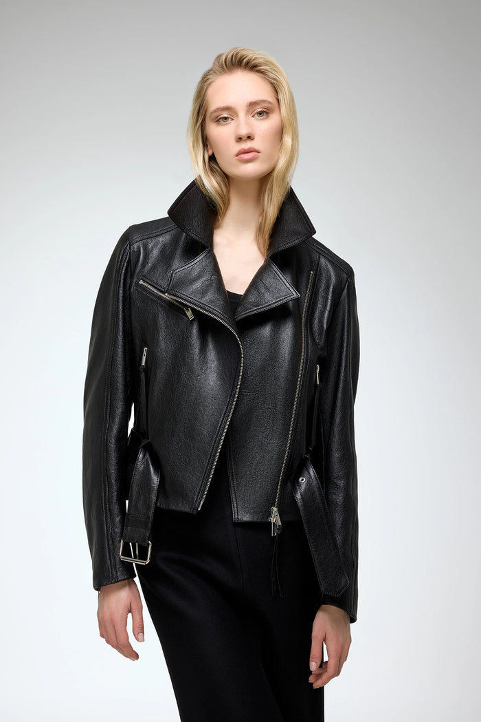 Vespucci By Vsp Amelia - Veste En Cuir Noir