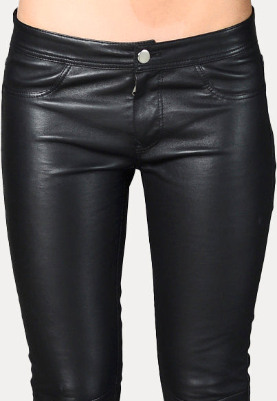 Vespucci By Vsp Anais - Pantalon En Cuir Noir