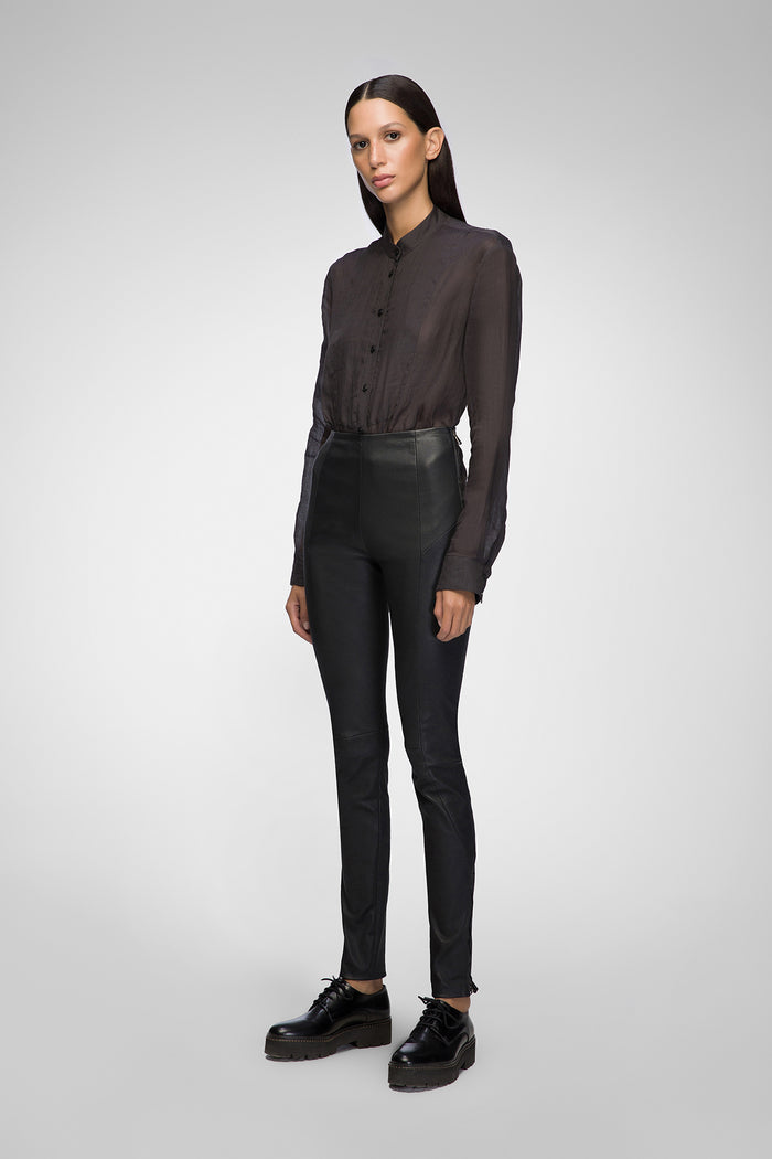 Vespucci By Vsp Antonia - Pantalon En Cuir Noir