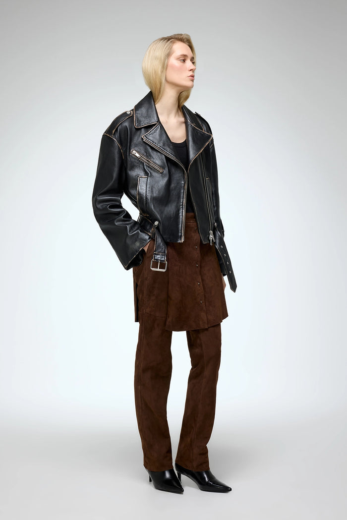 Vespucci By Vsp Anya - Veste En Cuir Noir