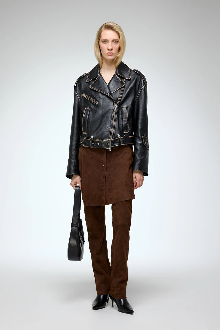 vespucci by vsp Anya - Veste en cuir noir