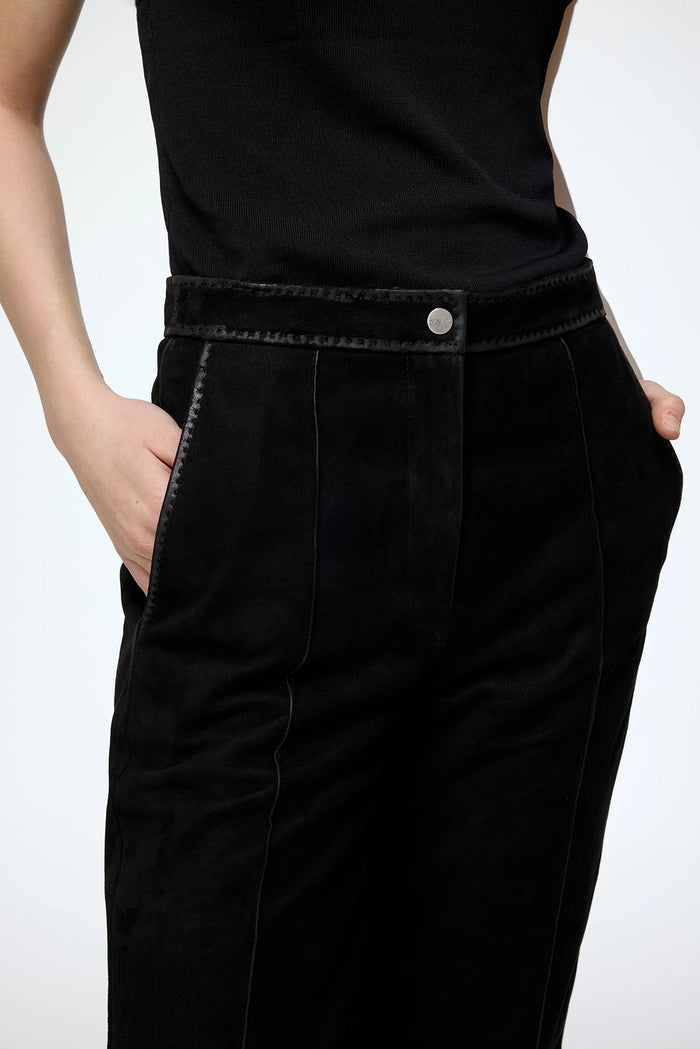 Vespucci By Vsp Asya - Pantalon En Cuir Noir