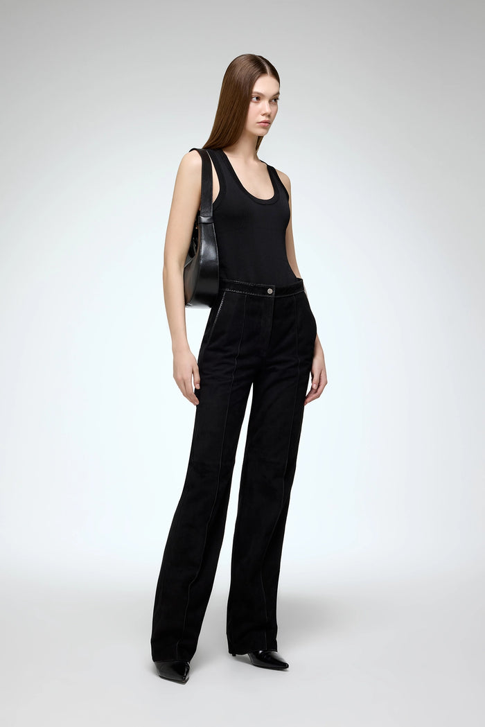 Vespucci By Vsp Asya - Pantalon En Cuir Noir