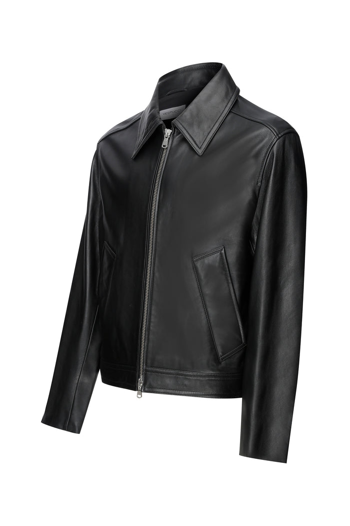 Vespucci By Vsp Black Leather Jacket
