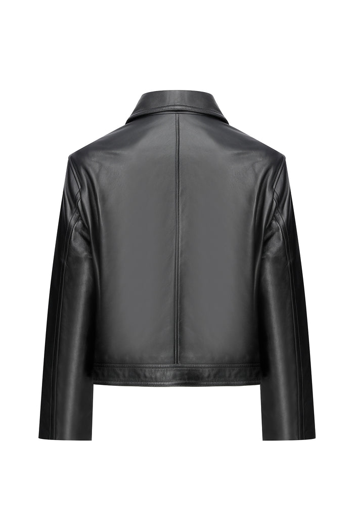 Vespucci By Vsp Black Leather Jacket
