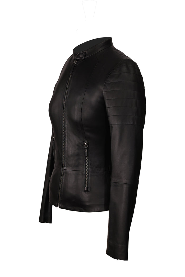 Vespucci By Vsp Black Leather Jacket